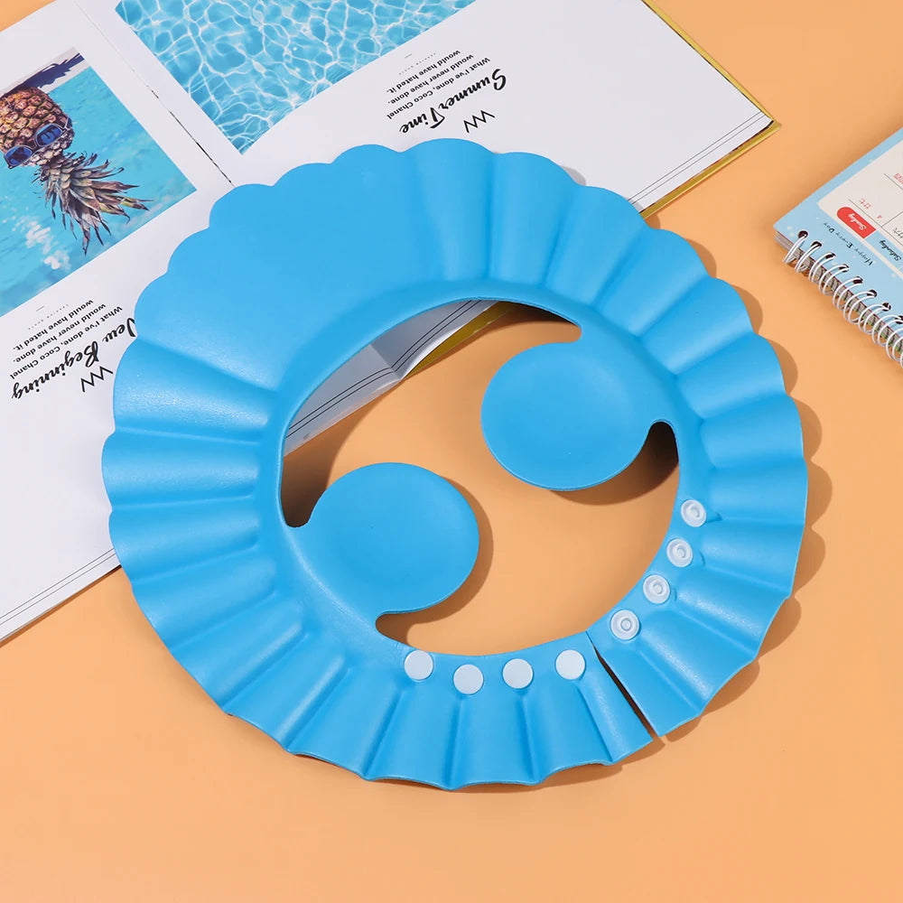 Baby Shower Soft Cap Adjustable Hair Wash Hat for Kids Ear Protection Safe Children Shampoo Bathing Shower Protect Head Cover