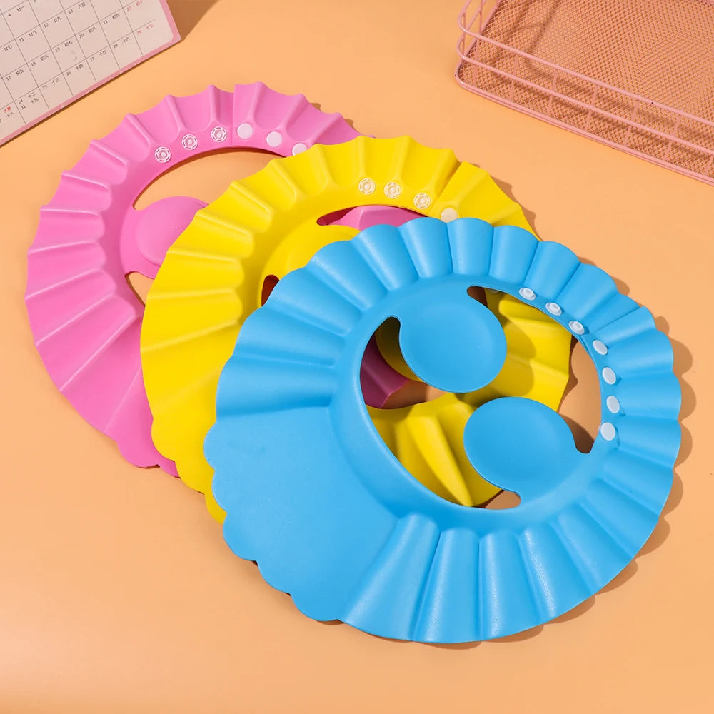 Baby Shower Soft Cap Adjustable Hair Wash Hat for Kids Ear Protection Safe Children Shampoo Bathing Shower Protect Head Cover