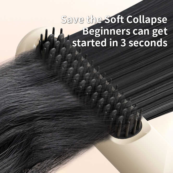 NNEDSZ Blue Portable USB Rechargeable Cold Wind Ionic Hair Straightening Brush, Multi-Functional Hair Straightener and Curler, Lightweight and Travel-Friendly