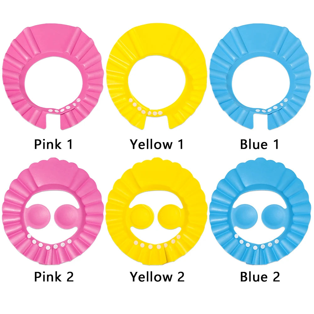 Baby Shower Soft Cap Adjustable Hair Wash Hat for Kids Ear Protection Safe Children Shampoo Bathing Shower Protect Head Cover