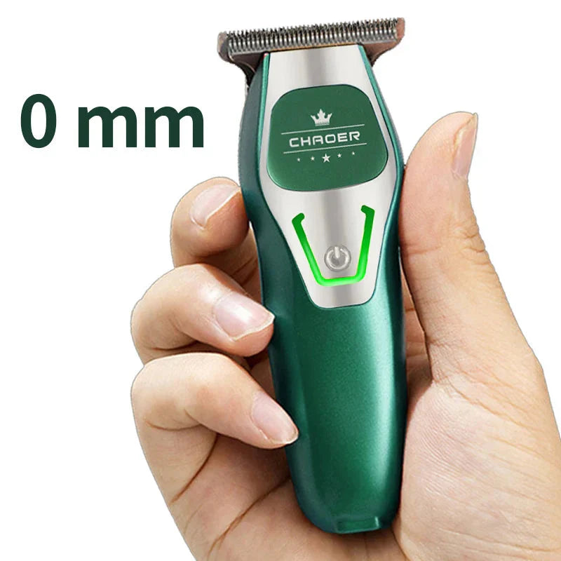 Professional Cordless Hair Clipper  T Blade 0mm Bald Trimmer Green